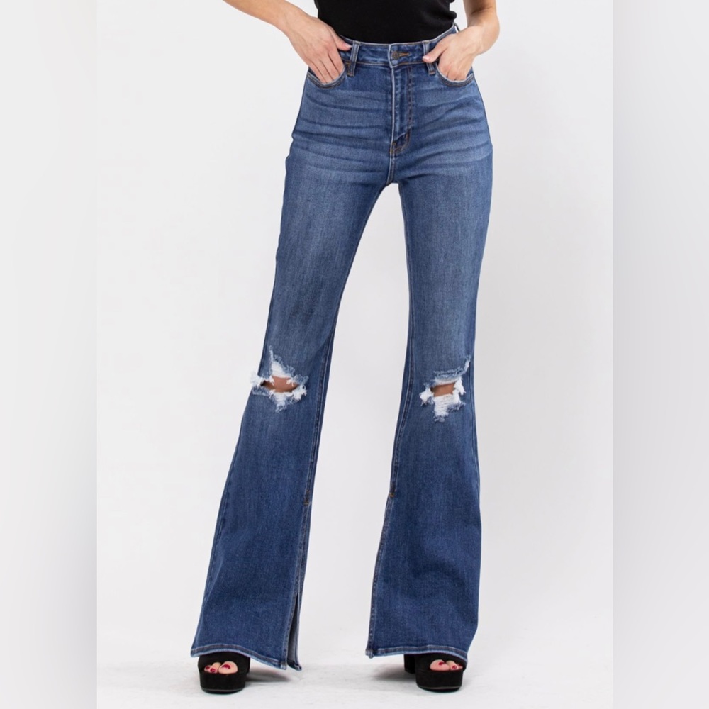Cello High Rise Split Hem Denim